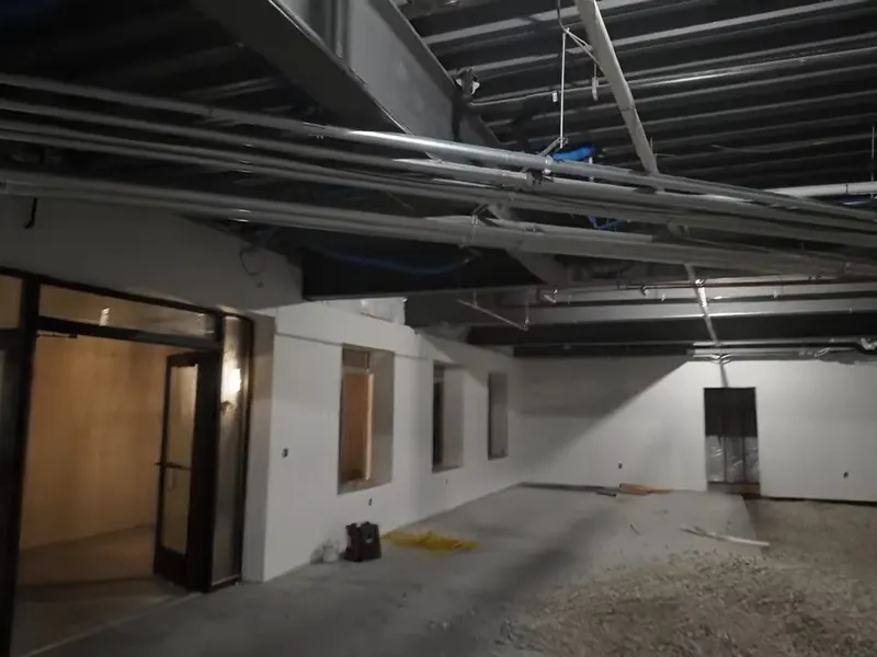 Commercial plumbing rough-in work is visible inside a larger building project near Cerritos Auto Square Area, Cerritos, CA on Plumber in the Cerritos Auto Square Area, CA
