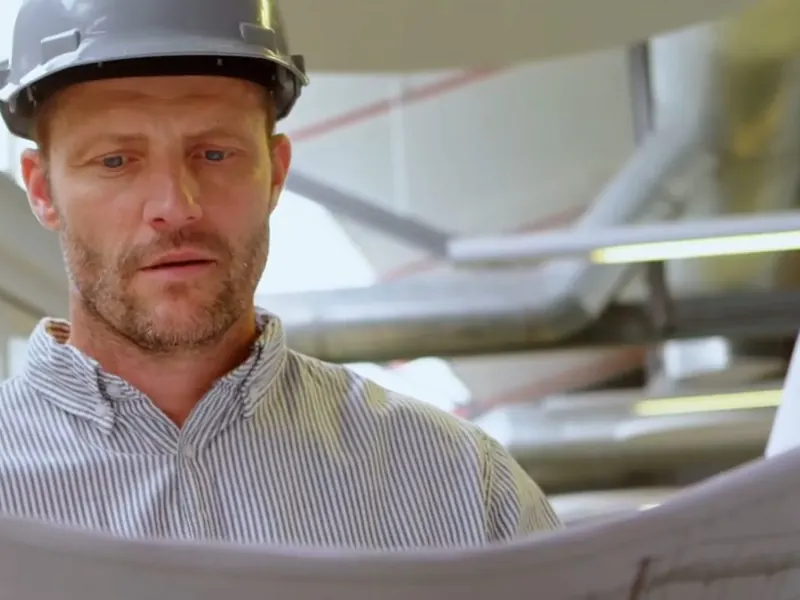 A contractor reviews plumbing plans and project quantities near Cerritos, CA on About Cerritos Plumbing Experts