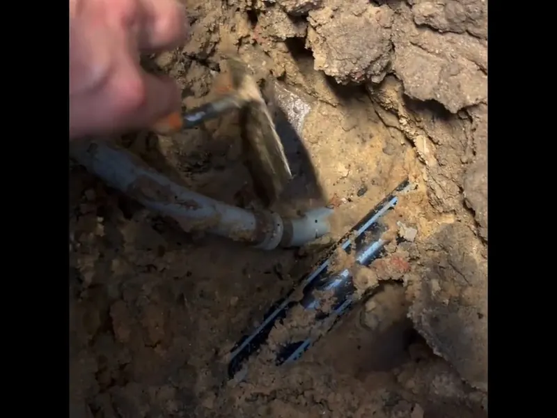 Leak detection work exposes the pipe area so the failure point can be confirmed near Cerritos, CA on 24/7 Emergency Plumber in Cerritos, CA body 247 002