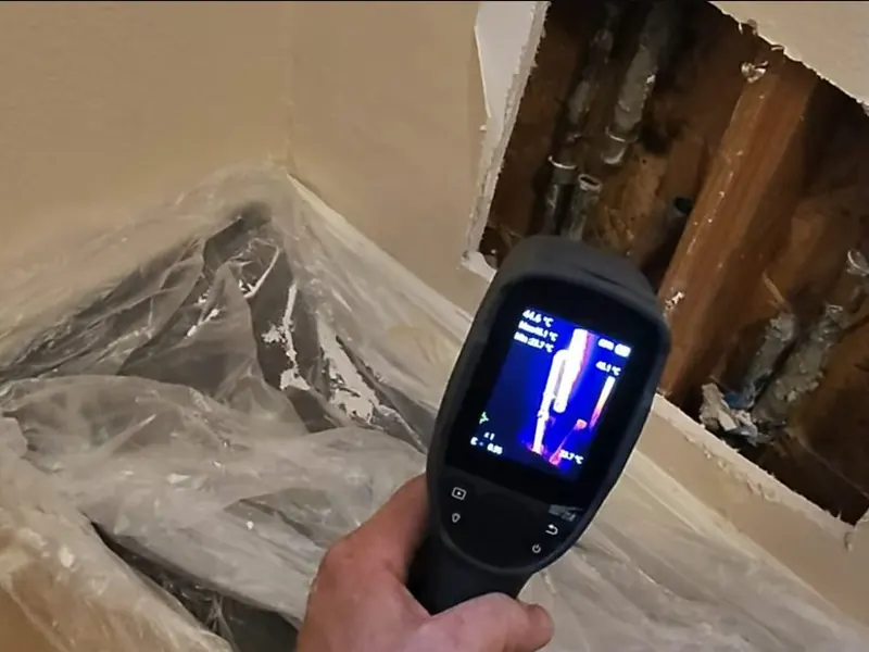 Leak detection work exposes the pipe area so the failure point can be confirmed near Cerritos, CA on Leak Detection in Cerritos, CA body ld 002