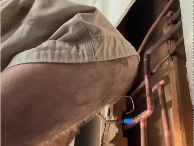 Leak detection work exposes the pipe area so the failure point can be confirmed near Cerritos, CA on Leak Detection in Cerritos, CA