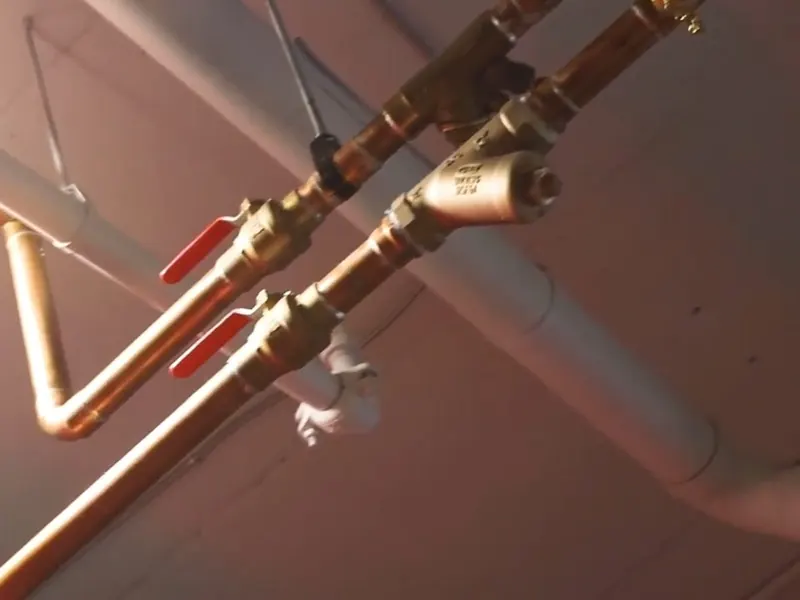 PEX and copper supply piping are fitted during repipe or line repair work near Cerritos, CA on Repiping & Whole-Home Pipe Replacement in Cerritos, CA