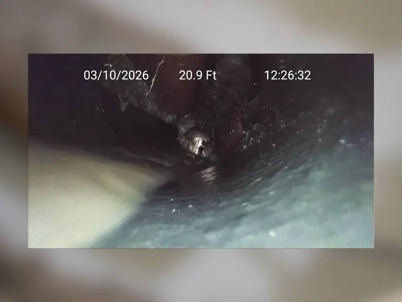 A sewer camera view helps reveal pipe condition inside the drain line near Cerritos, CA on Cast Iron Drain Failure in Cerritos: Spotting the Signs Before a Backup