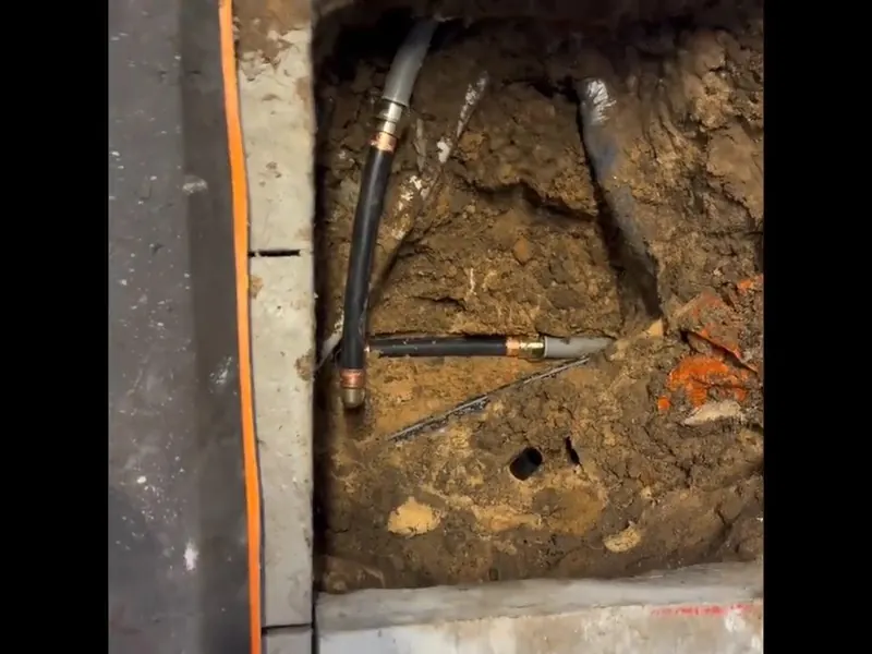 A sewer lateral or cleanout area is opened for repair and inspection near Cerritos, CA on Sewer Line Repair in Cerritos, CA body slr 002