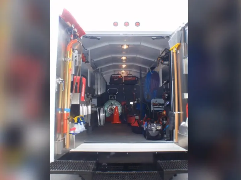 A stocked plumbing service vehicle is ready for emergency calls near Cerritos, CA on Contact Cerritos Plumbing Experts
