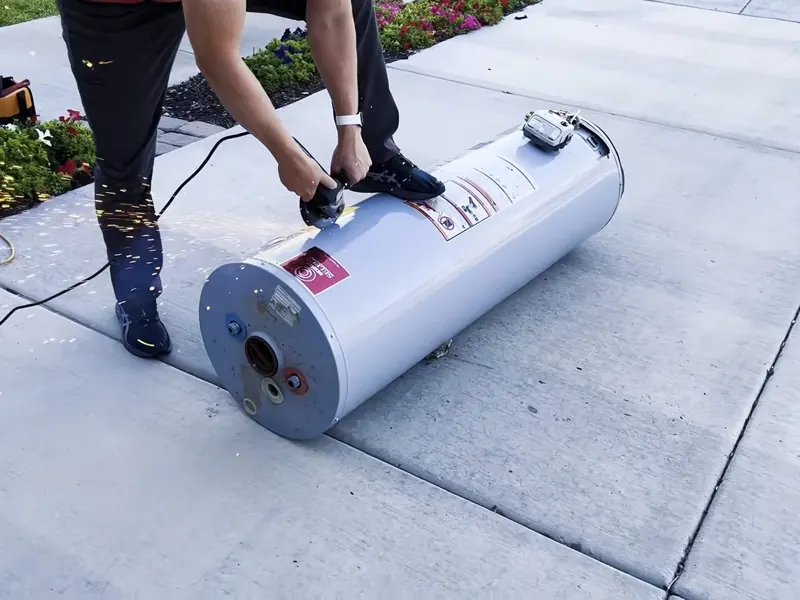 A water heater tank, valve, or supply connection is inspected during service near Cerritos, CA on Pool Leak Detection in Cerritos: Finding the Leak Before It Drains Your Water